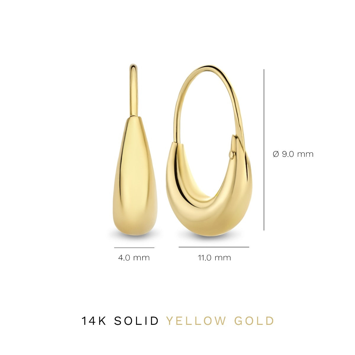 Isabel Bernard Rivoli Maryn 14 Carat Golden Hoop Earrings IB360203