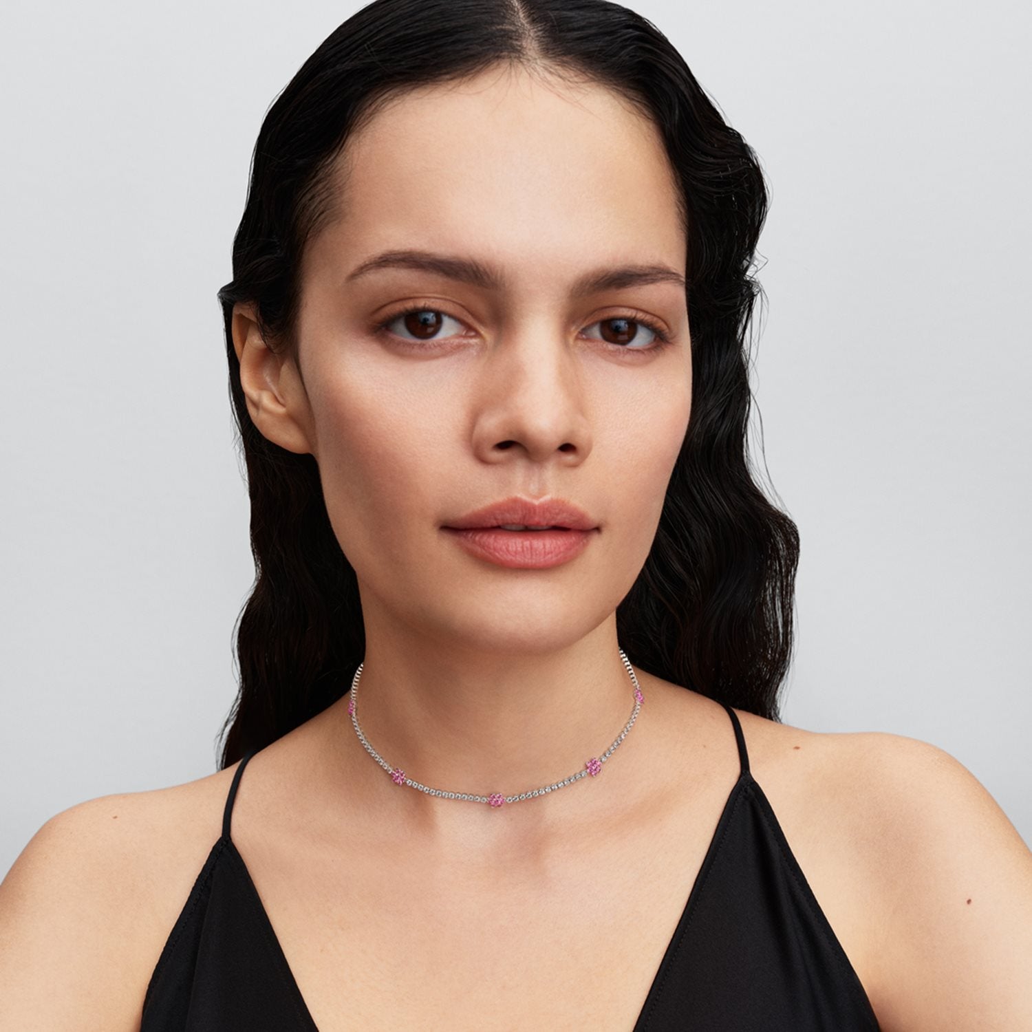 Pandora Timeless Pink Flower Tennis Necklace 394561C01-40