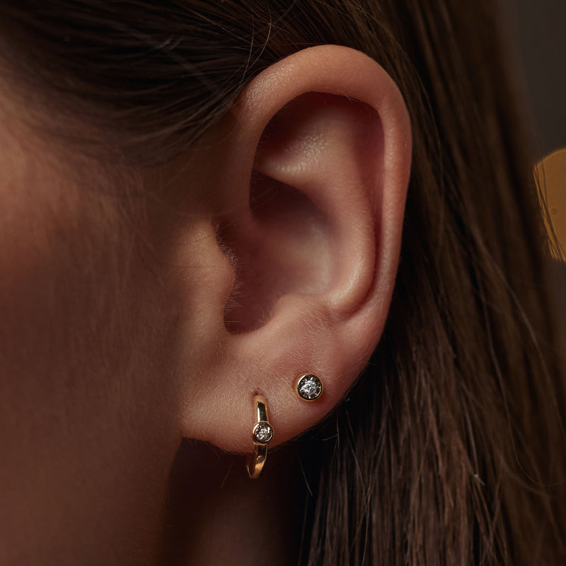 Isabel Bernard De La Paix Inaya 14 Karat | Gold Ohrstecker | Diamant 0.04 Karat | IBD360026-zoom-