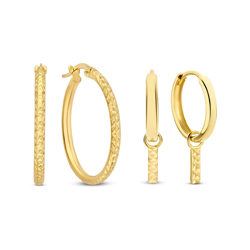 Isabel Bernard Cadeau d´Isabel 14 Karat | Gold Ohrringe Set IB90133-zoom-