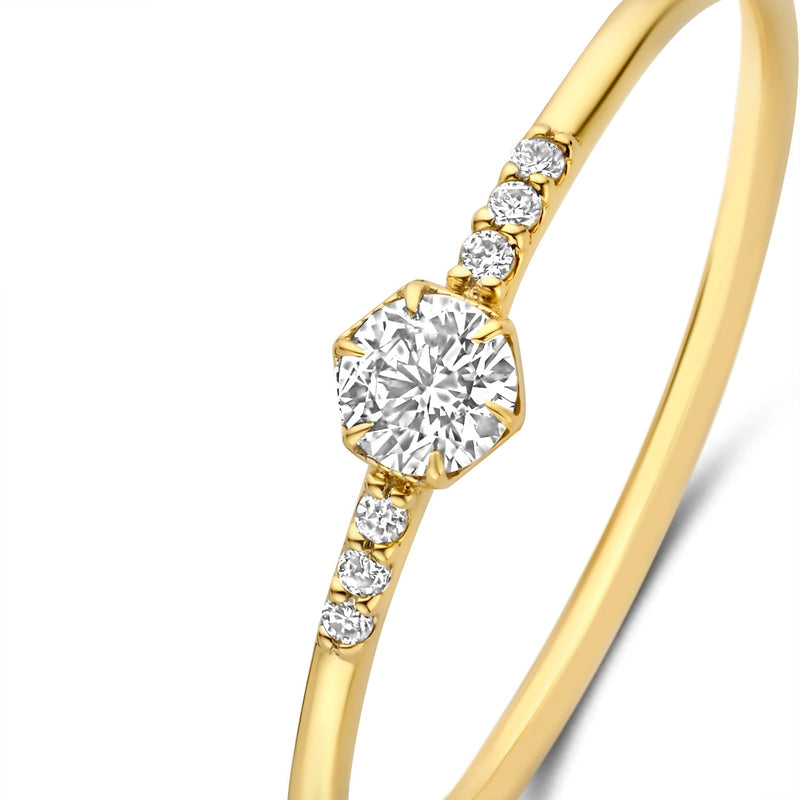 Isabel Bernard De la Paix Belinda 14 karat gold ring with diamond 0.10 carat IBD330040-48-zoom-