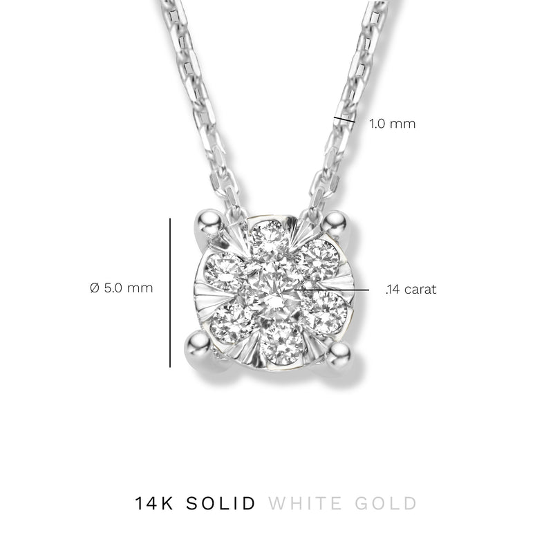 Isabel Bernard De la Paix Hanaé 14 Karat | Weißgold Halskette | Diamant 0.14 Karat | IBD350010-zoom-