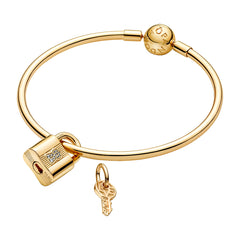 Pandora Moments Gold-coloured Padlock & Key Charm 760088C01