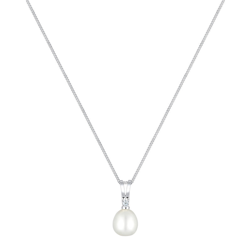 Elli 925 Sterling Silver Pearl Necklace with Diamond 2004-BF-0007569-001-zoom-