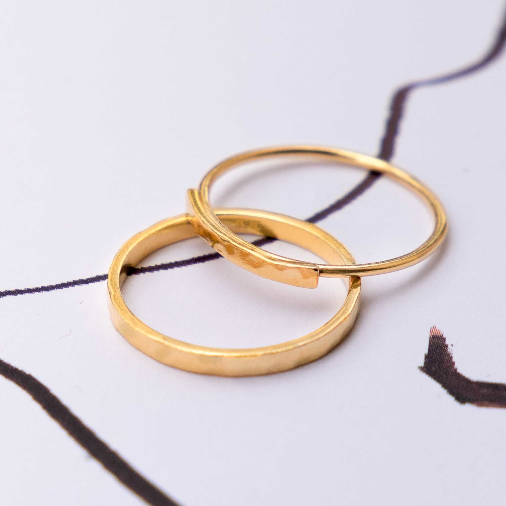 Violet Hamden Sisterhood Moonlit 925 Sterling Zilveren Goudkleurige Ring VH13028G-50 (Maat: 50)