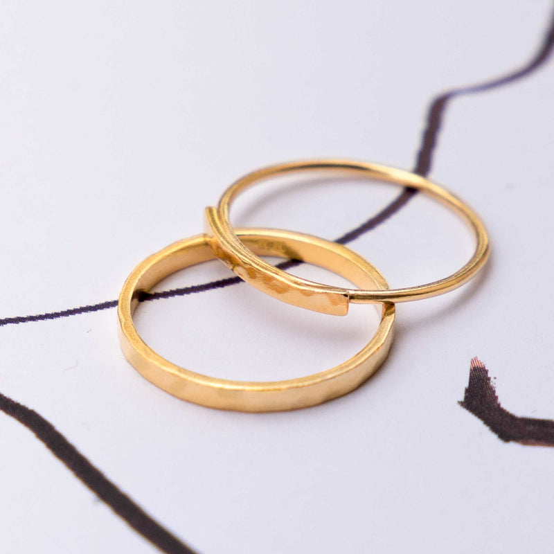 Violet Hamden Sisterhood Moonlit 925 Sterling Zilveren Goudkleurige Ring VH13028G-50 (Maat: 50)-zoom-