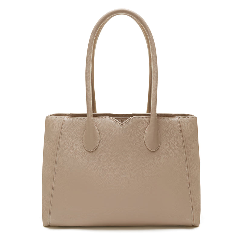 Isabel Bernard Honoré Cloe Taupe Handtasche aus Kalbsleder IB25016-zoom-