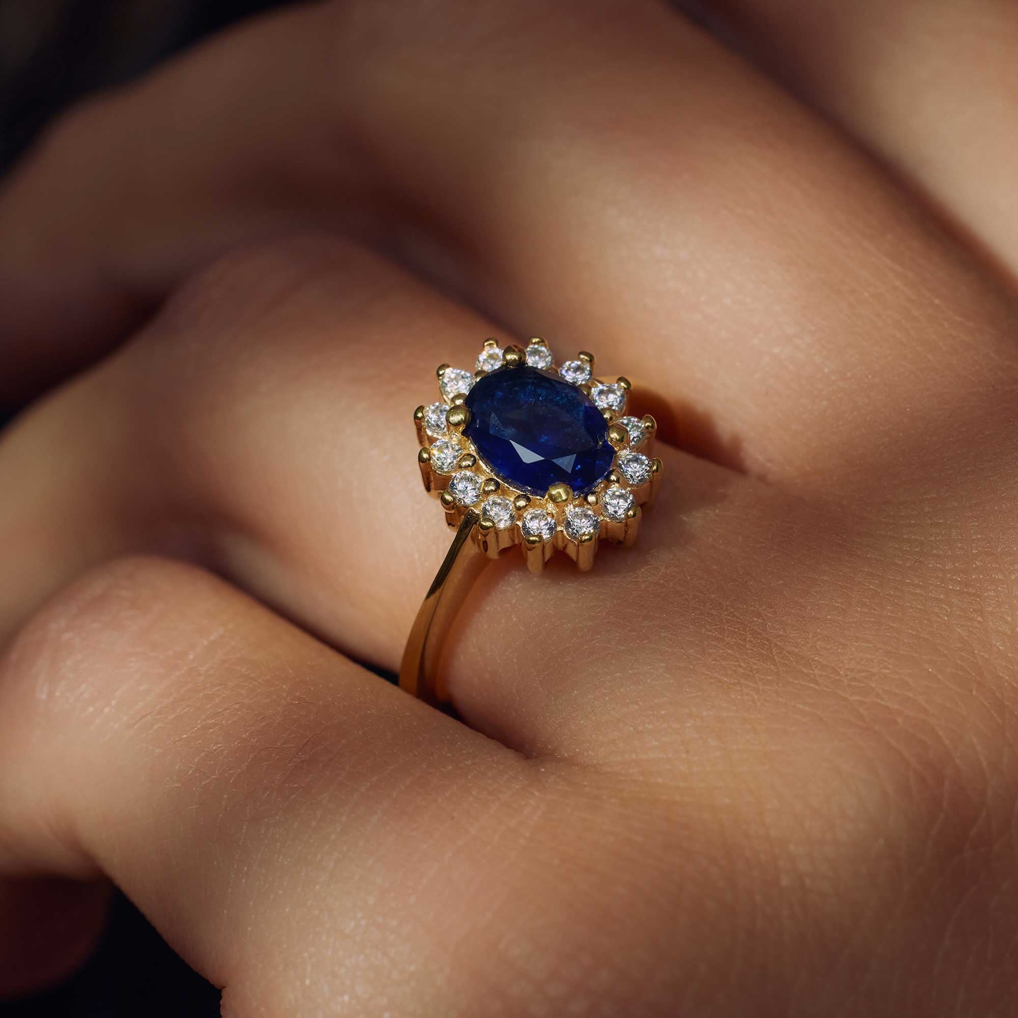Parte Di Me Mia Colore Azure 925 Sterling Silver Gold Plated Ring PDM33061-56