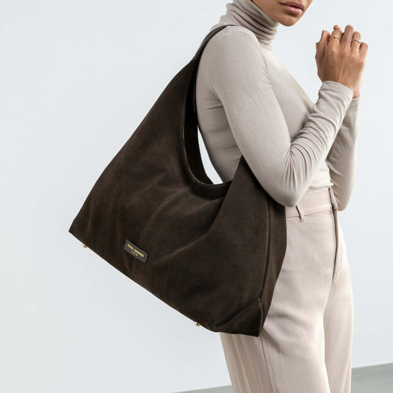 Isabel Bernard Honoré Grace dunkelbraune Wildleder-Schultertasche IB25093-131-zoom-