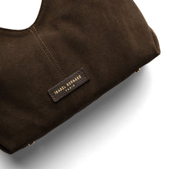 Isabel Bernard Honoré Grace mini dark brown suede handbag IB21132-131