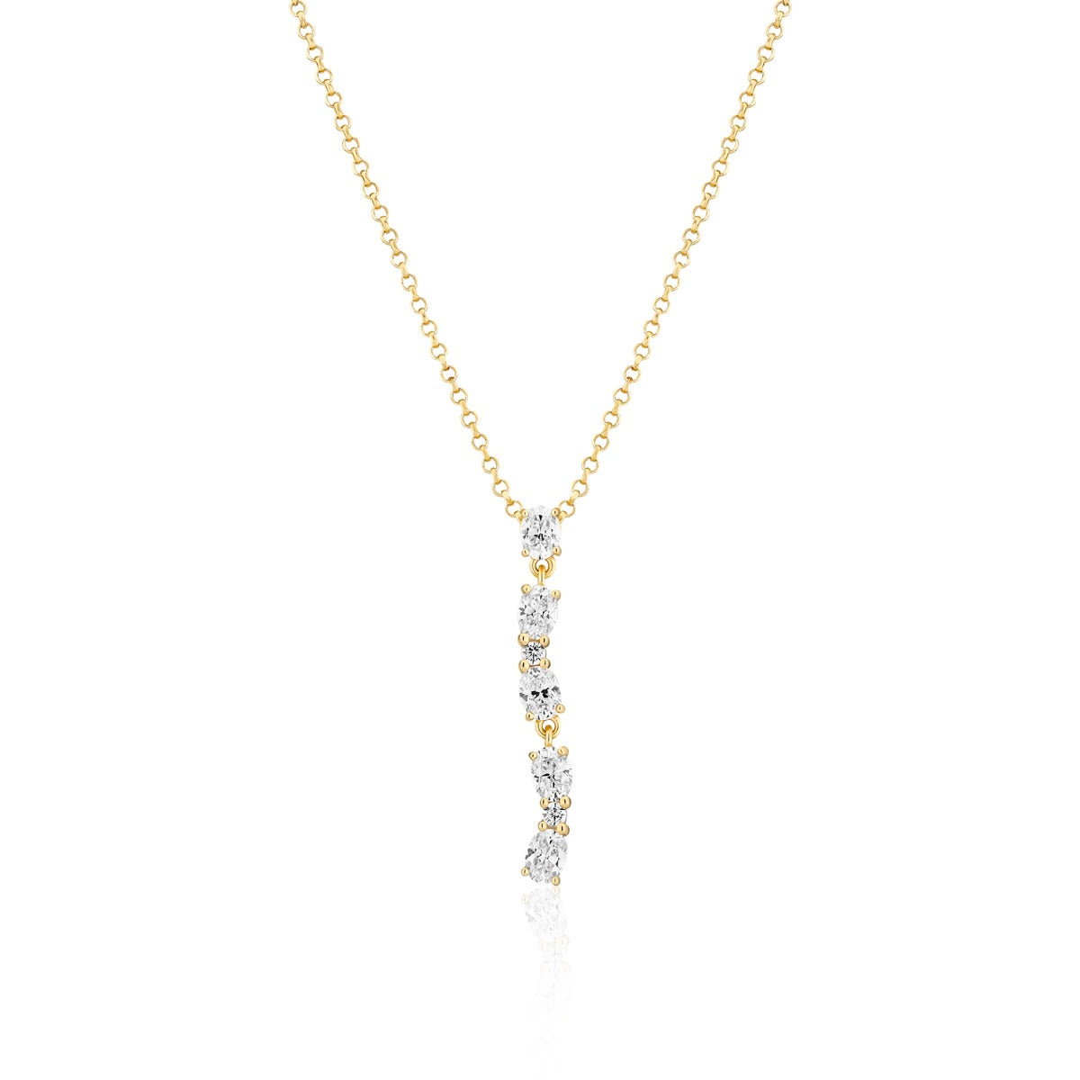 Sif Jakobs Ellera 925 Sterling Silver Necklace with 18 Karat Gold Plating SJ-N2421-CZ-YG