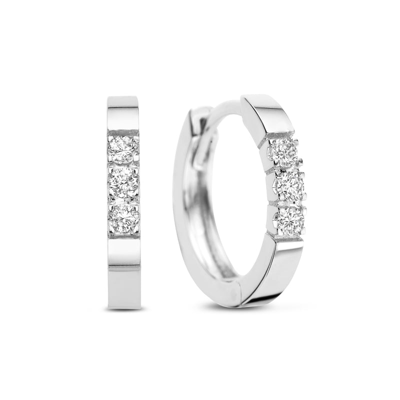 Isabel Bernard De la Paix Madeline 14 Karat | Weißgold Reif-Ohrringe | Diamant 0.15 Karat | IBD360017-zoom-