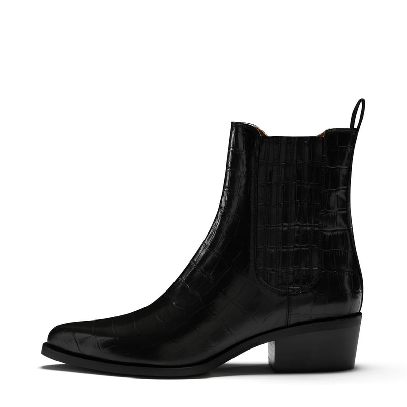 Isabel Bernard Vendôme Amandine Kroko Schwarz Kalbsleder Stiefel IB53010-201-36-zoom-