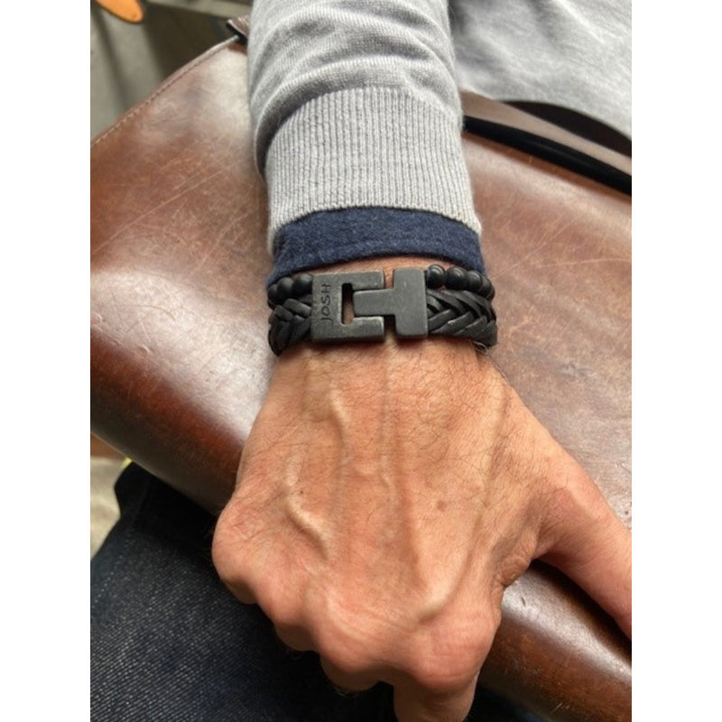 Josh herren Armband Schwarz 24993-BRA-VB/MATBLCK/L-zoom-