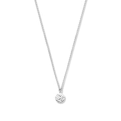 Violet Hamden Luna 925 Sterling Silver Full Moon Hammered Necklace VH14008 (Length: 45.00 cm)