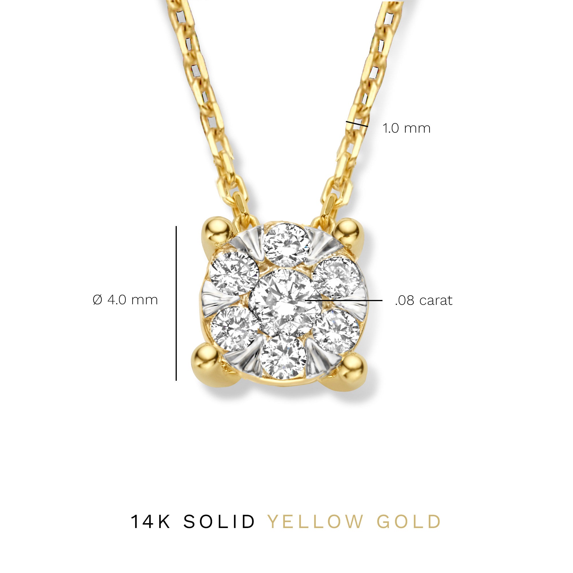 Isabel Bernard De la Paix Hanaé 14 Carat Golden Necklace | diamond 0.08 ct | IBD350007