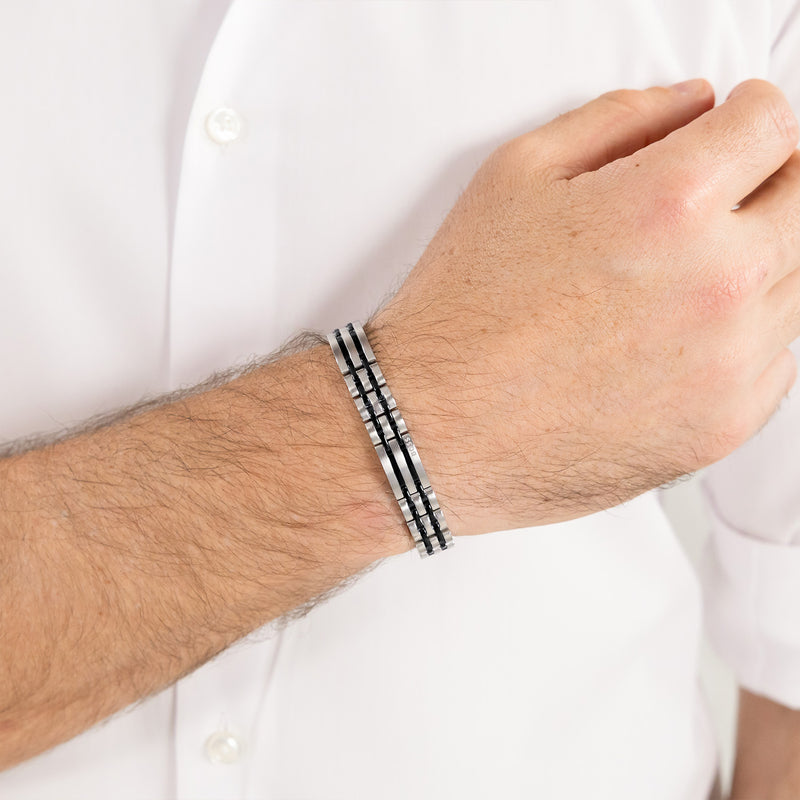 Hugo Boss Edelstahl Silberfarbenes Herren Gliederarmband HBJ1580814-zoom-