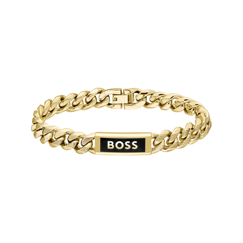 Hugo Boss Kassy Emblem Goldfarbenes Armband HBJ1580680M-zoom-