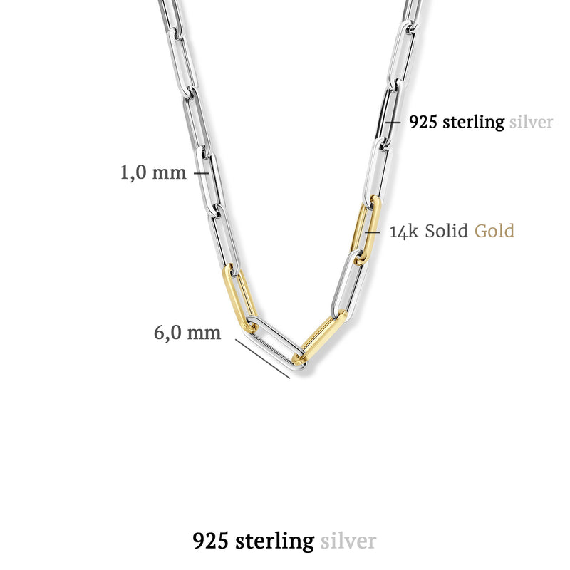 Parte Di Me 925 Sterling Zilveren met 14 Karaat Goud Bibbiena Poppi Guidi Ketting PDM32022-zoom-