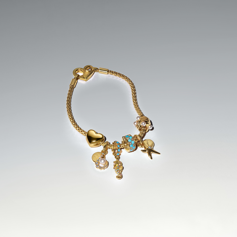 Pandora Moments Gold Plated Starfish Double Dangle Charm 763892C01-zoom-