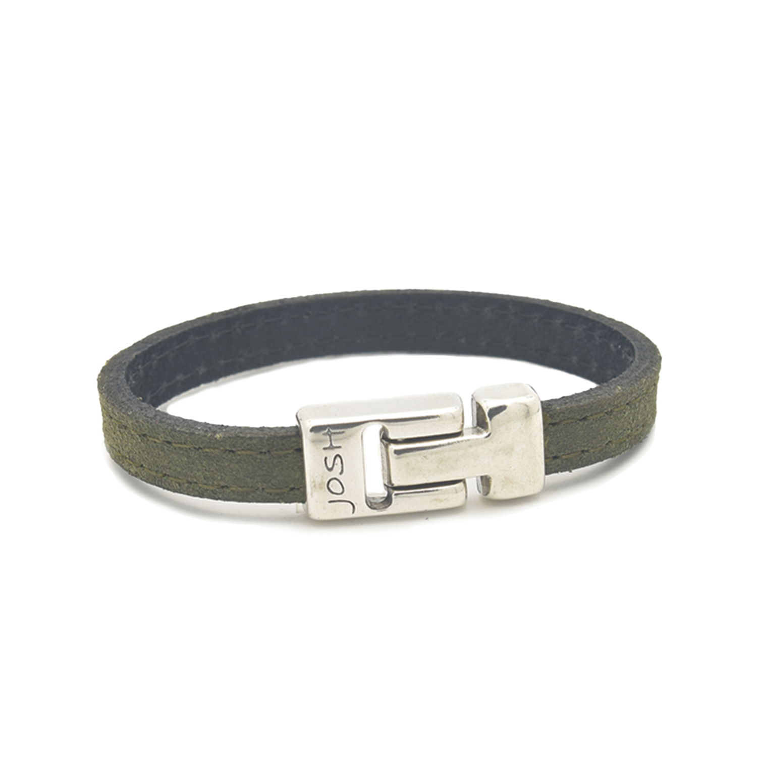 Josh Green Leather Bracelet 25036SL/GRNN/MED