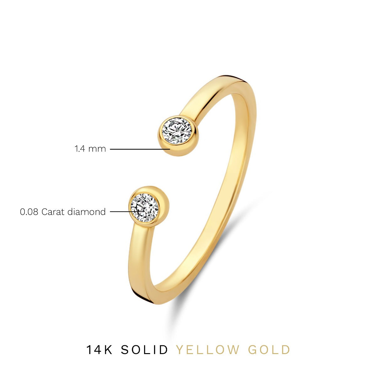 Isabel Bernard De la Paix Flavie 14 Karat Gold Ring With Diamond 0.08 Carat IBD330032-58