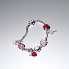 Pandora Moments 925 Sterling Silver Red Murano Glass Red Heart Hanging Charm 794429C01