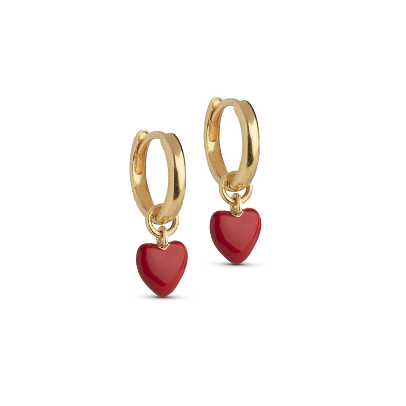 ENAMEL Copenhagen Amore Gold Plated Recycled 925 Sterling Silver Earrings E376G-RD-zoom-