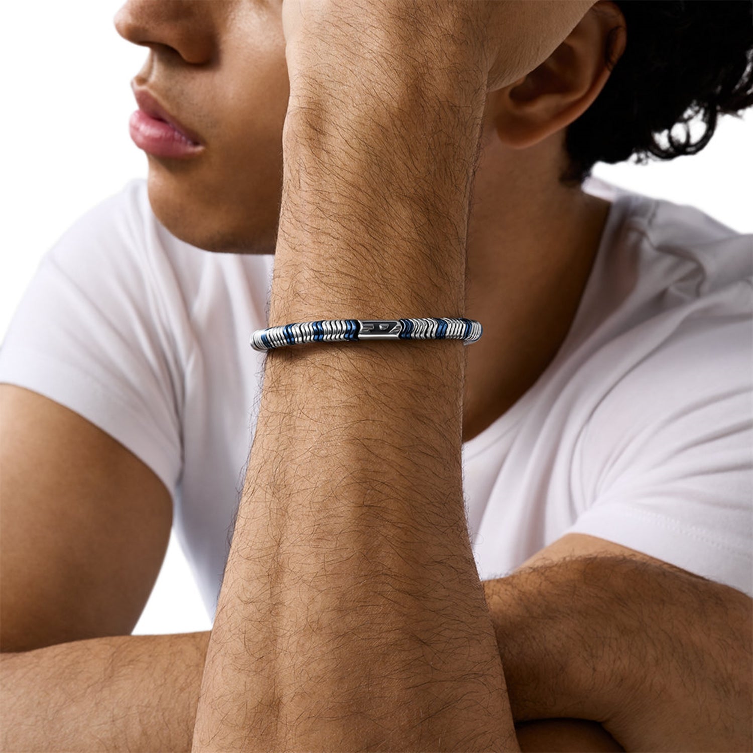 Diesel D Logo Silver Coloured Bracelet DX1572931