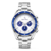 Mats Meier Arosa Racing Chronograaf HerrenUhr Silberfarbene und Wit MM50013