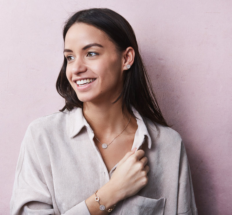 Fossil RoséGoldfarbene Vintage Glitz Armband JF01739791 (Länge: 17.78 - 20.32 cm)-zoom-