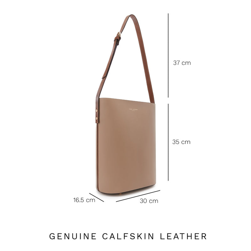 Isabel Bernard Honoré Lora Taupe Kalbsleder Umhängetasche IB25085-378-zoom-
