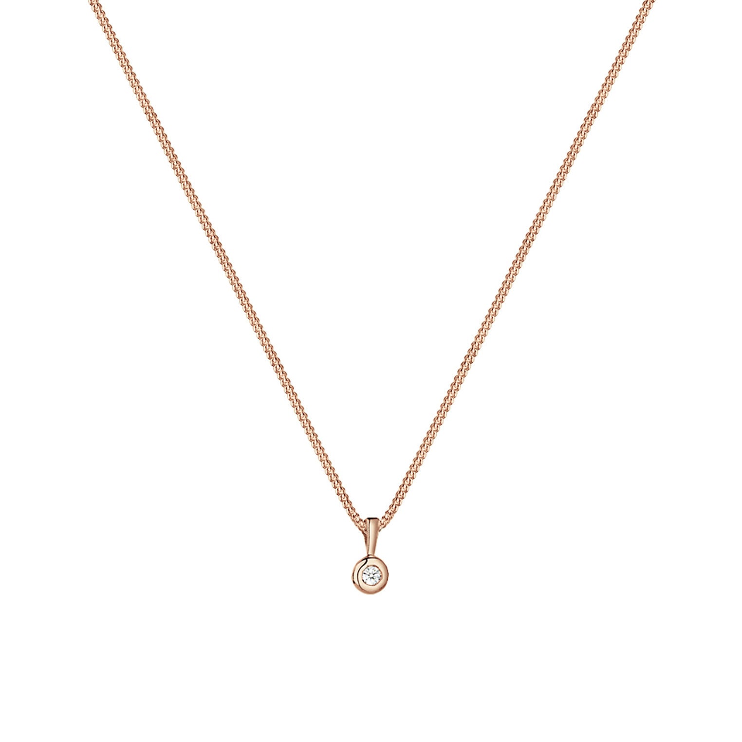 Elli 925 Sterling Silver Solitaire Necklace with Diamond (0.03 ct) 2004-BF-0007979-001