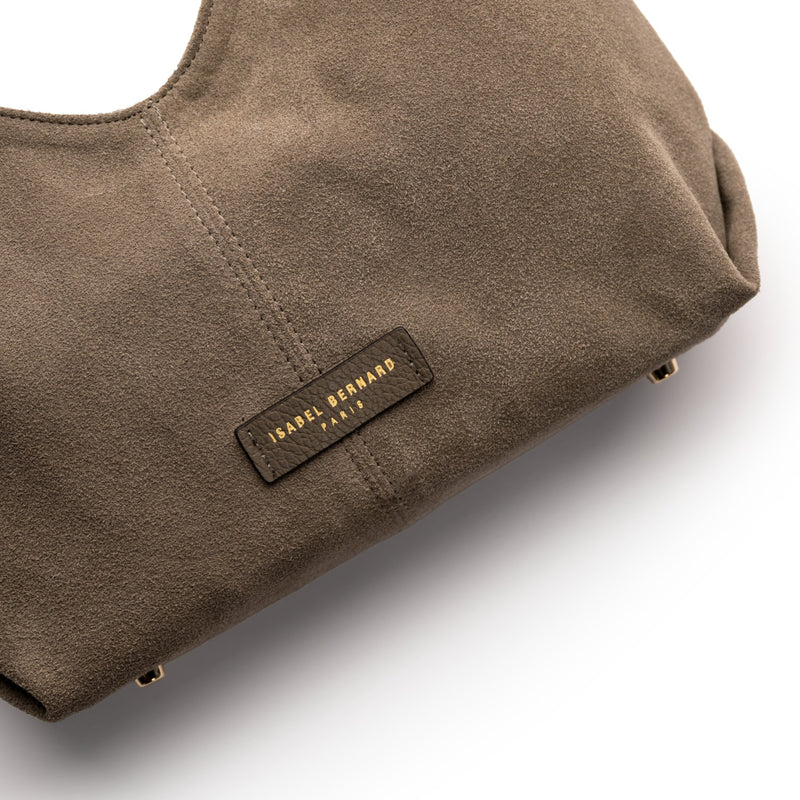 Isabel Bernard Honoré Grace Mini taupefarbene Wildleder-Handtasche IB21132-178-zoom-