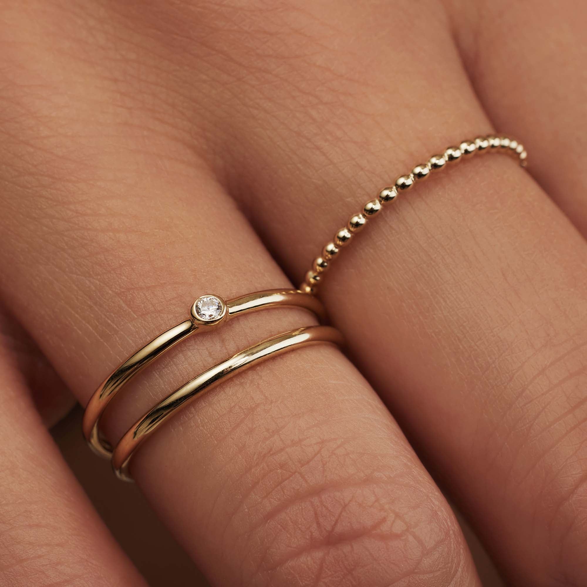 Isabel Bernard Rivoli Aélys 14 Carat Golden stacking Ring IB330076-52 (size: 52)