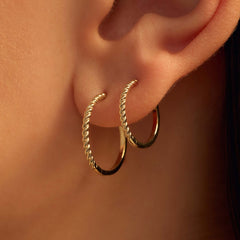 Beloro Jewels Della Spiga Giana 9 karat gold hoop earrings BO360093