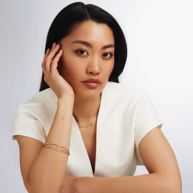 Isabel Bernard Cour d'Honneur Adora 14 Karat | Gold Bangle Set IB320110-zoom-