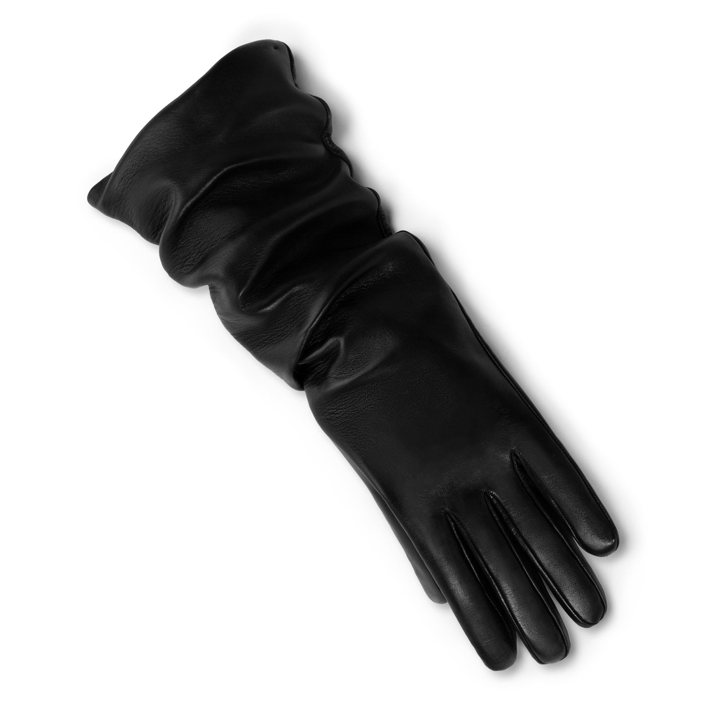 Isabel Bernard Honoré Ines black goatskin leather gloves IB67005-301-6.5