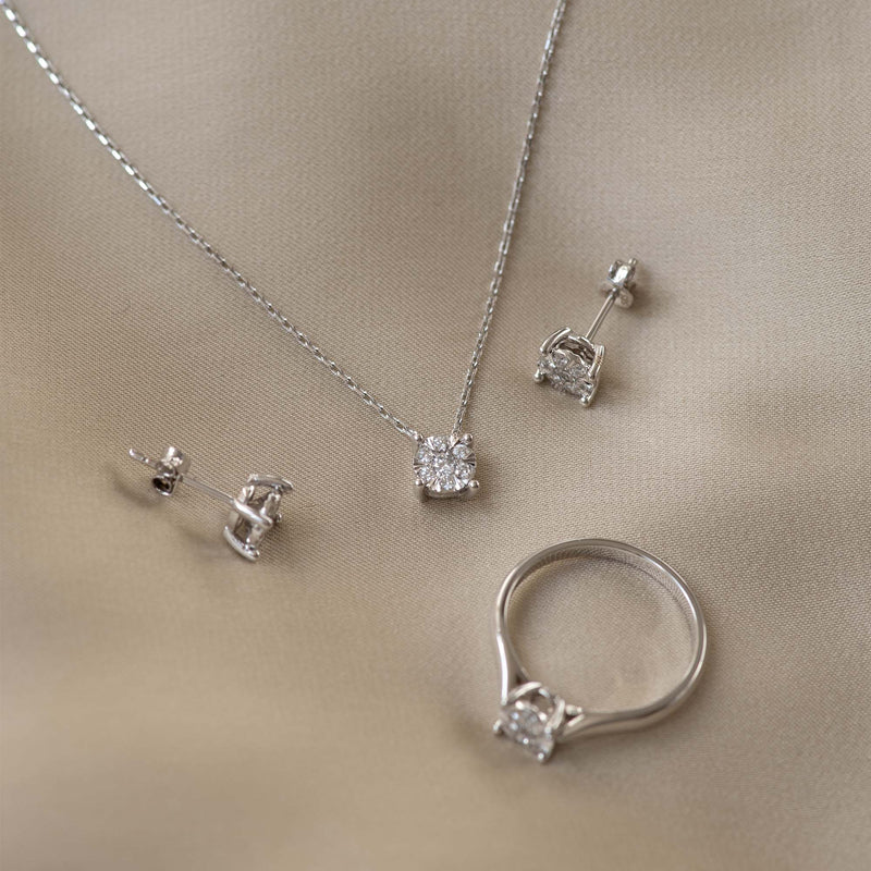 Isabel Bernard De la Paix Hanaé 14 Karat | Weißgold Halskette | Diamant 0.08 Karat | IBD350009-zoom-