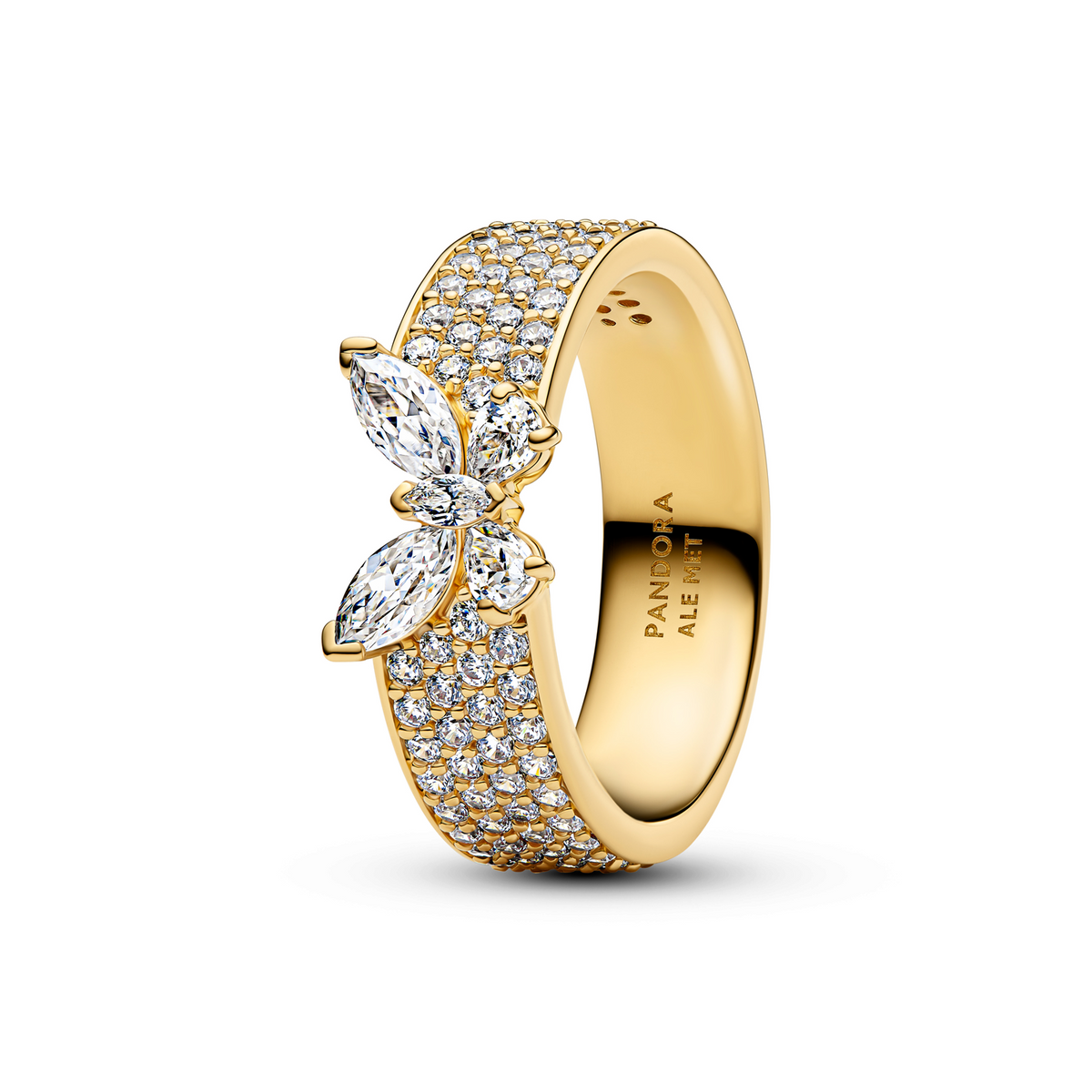 Pandora Timeless Gold Plated Sparkling Butterfly Bold Ring 164270C01-58