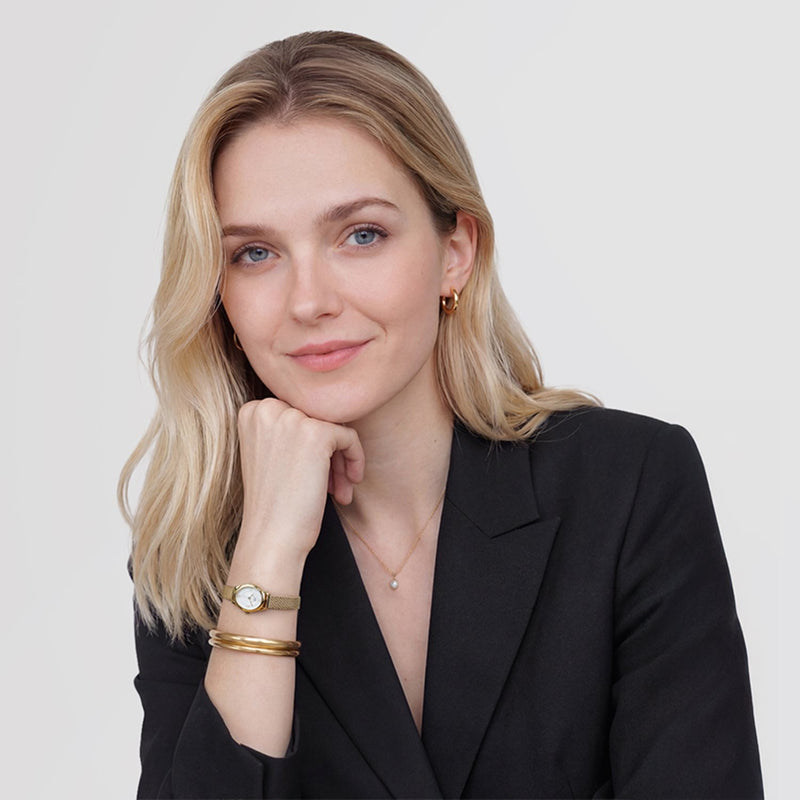 Daniel Wellington Ophelia Mini Mesh White Goldfarben Damenuhr DW00100939-zoom-