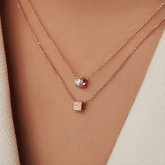 Isabel Bernard La Concorde Felie 14 Carat Rosegold cube Initial Charm IB350047-Z