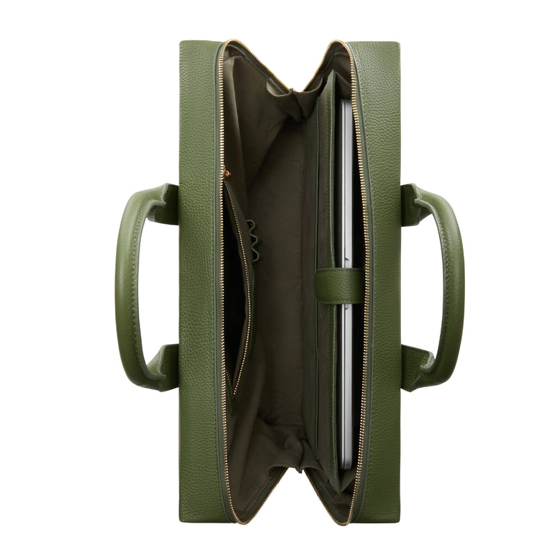 Isabel Bernard Honoré Anique Handtasche aus grünem Kalbsleder IB25061-zoom-