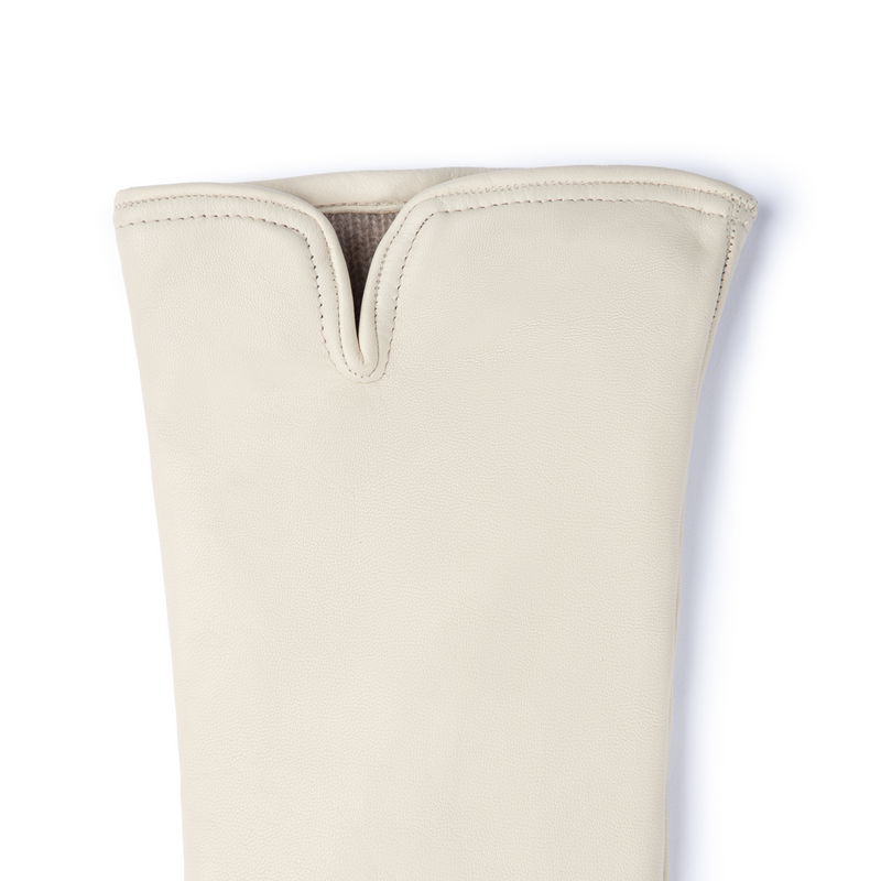 Isabel Bernard Honoré Sylvie cremefarbene Lederhandschuhe aus Ziegenleder IB67004-372-7-zoom-