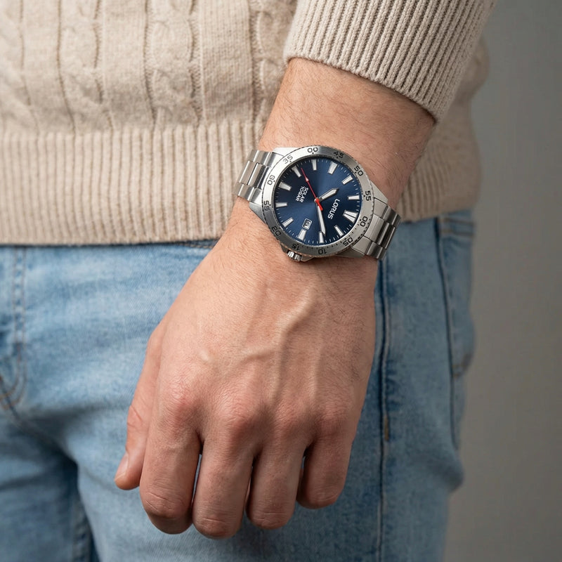 Lorus Solar Herrenuhr Mit Blauem Zifferblatt RX341AX9-zoom-