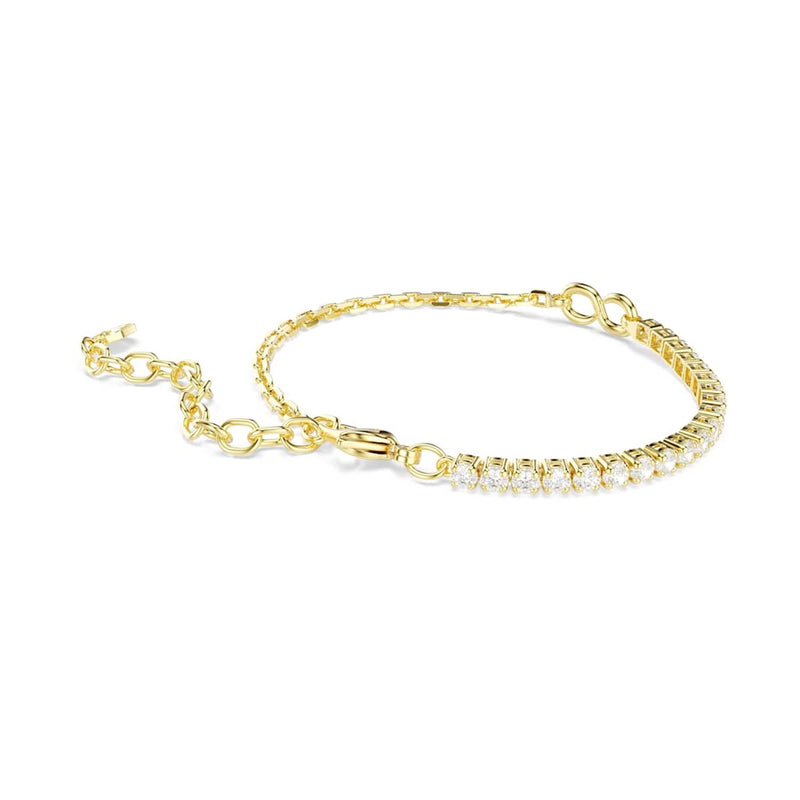 Swarovski Matrix Tennisarmband mit goldfarbener Kette 5753925-zoom-