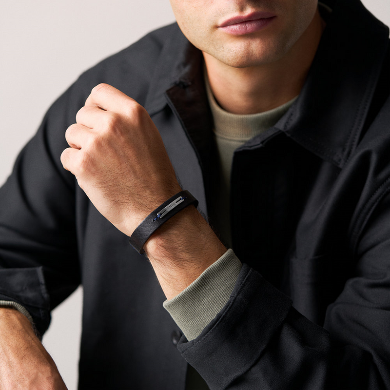 Fossil Machine Leather Men's Bracelet JF04964040-zoom-