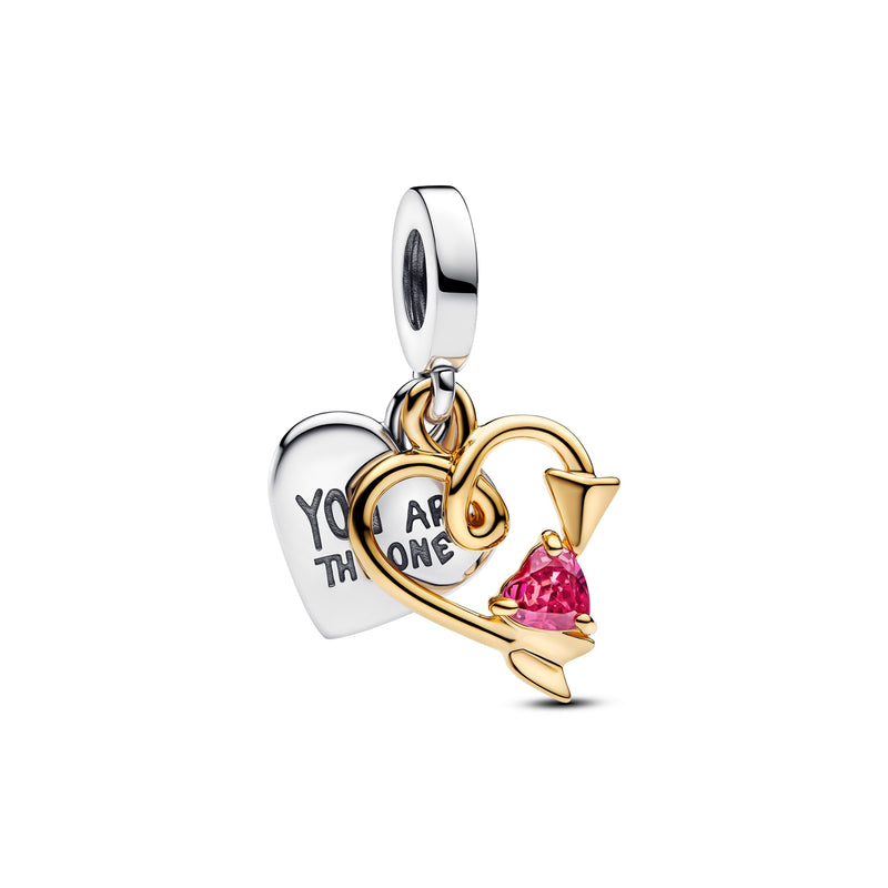 Pandora Love Gold coloured Engravable heart Charm 763622C01-zoom-