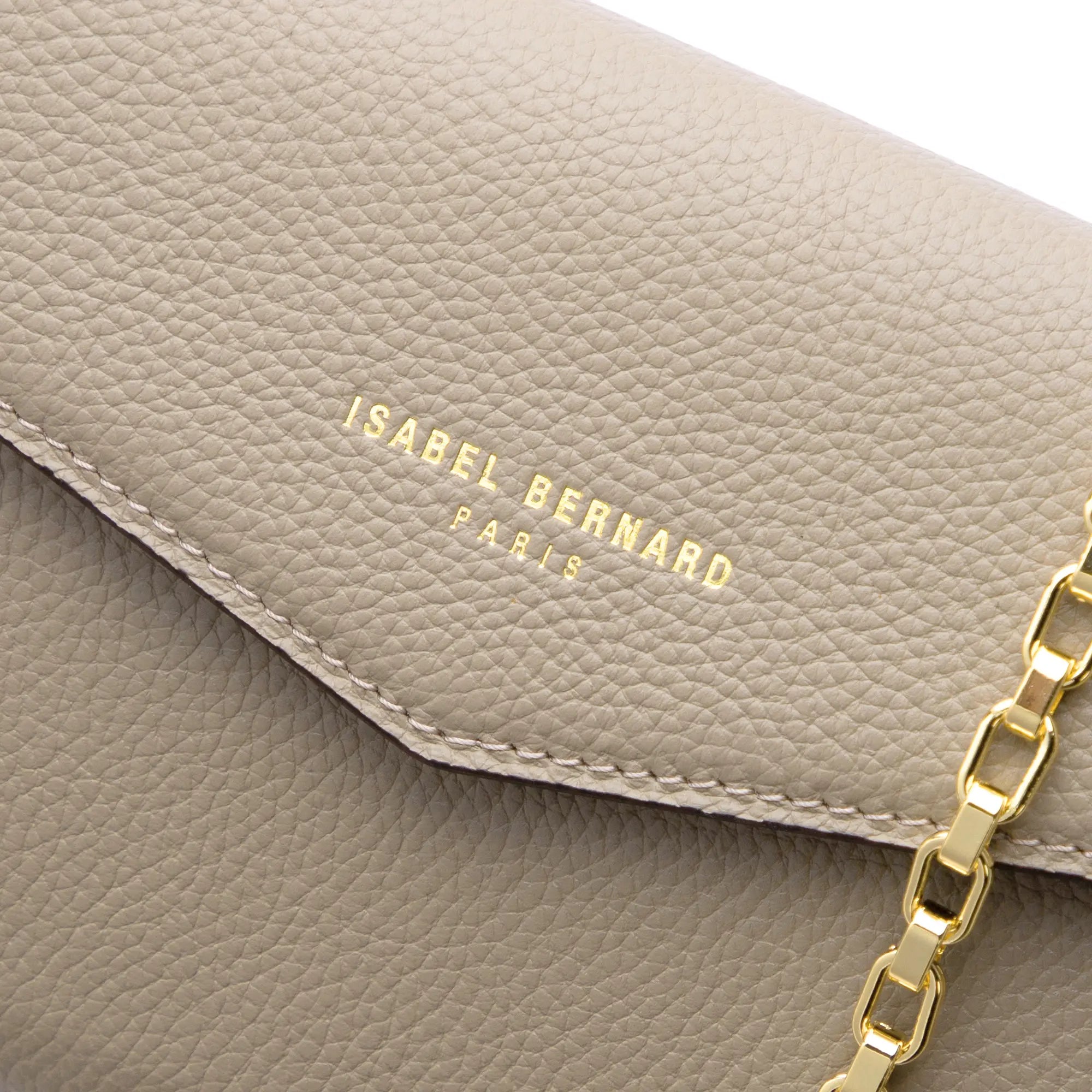 Isabel Bernard Honoré Lina Beige Clutch With Detachable Shoulder Chain IB21135-072