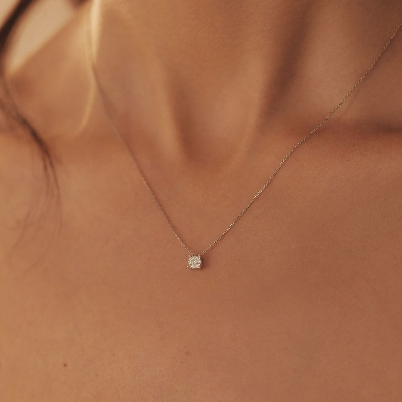 Isabel Bernard De la Paix Hanaé 14 Karat | Weißgold Halskette | Diamant 0.08 Karat | IBD350009-zoom-